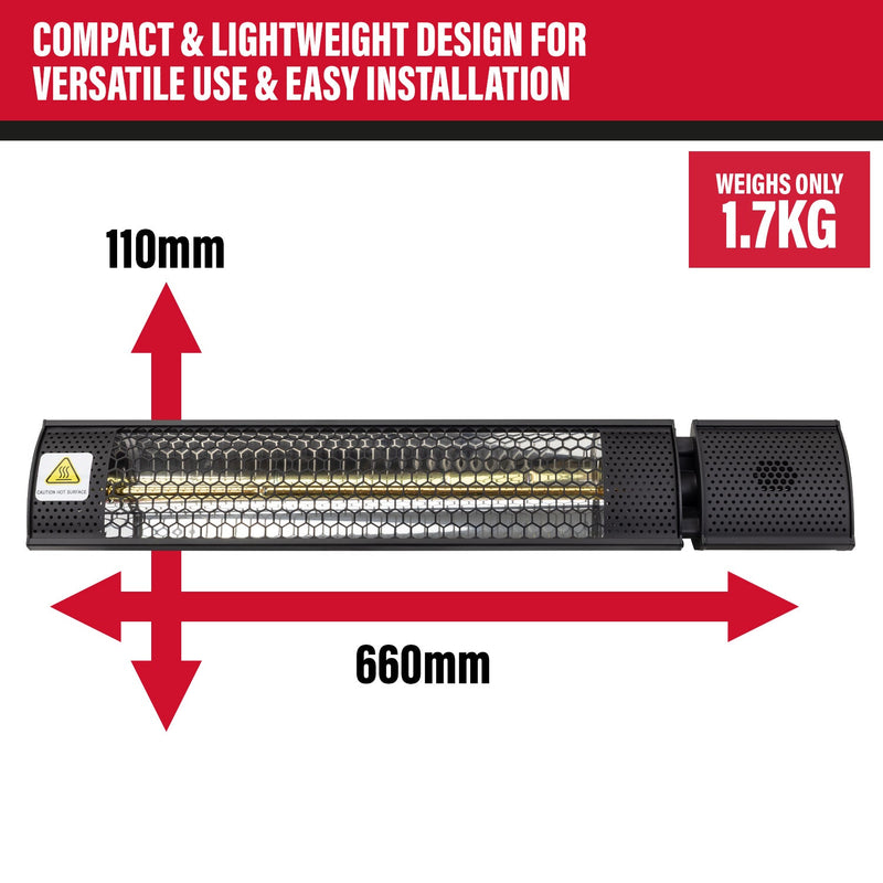SIP Halogen Infrared Heater with Remote Control - SIP-09586 - SIP Tools UK - Trade Counter Direct