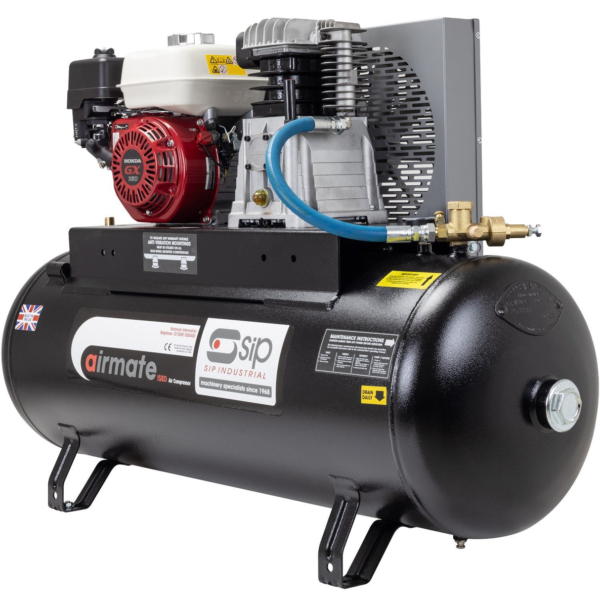 SIP ISHP5.5/150 Industrial Petrol Compressor - 04450 - SIP-04450 - SIP Tools UK - Trade Counter Direct