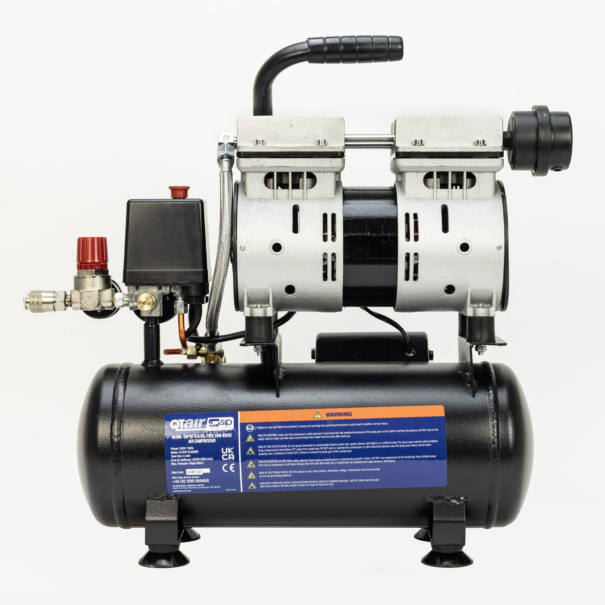 SIP QT AIR DD 6ltr Ultra Low Noise Oil-Free Direct Drive Compressor - SIP-05398 - SIP Tools UK - Trade Counter Direct