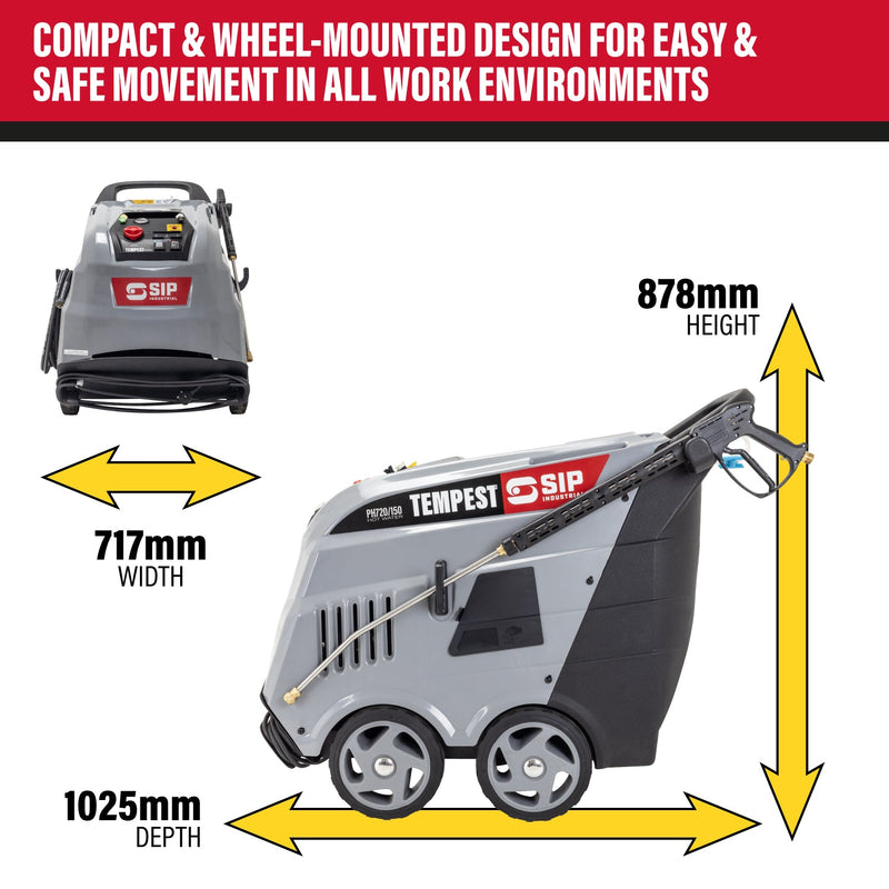 SIP TEMPEST® PH720/150 Hot Water Electric Pressure Washer - SIP-08957 - SIP Tools UK - Trade Counter Direct