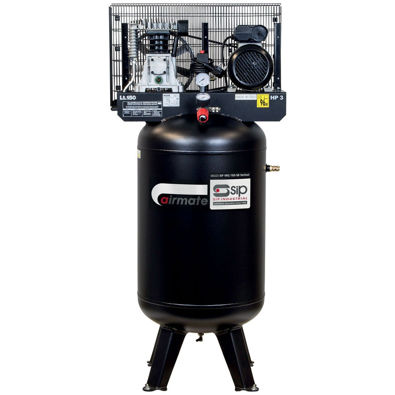 SIP VN3/150-SB 150ltr Vertical Belt Drive Compressor - SIP-06323 - SIP Tools UK - Trade Counter Direct