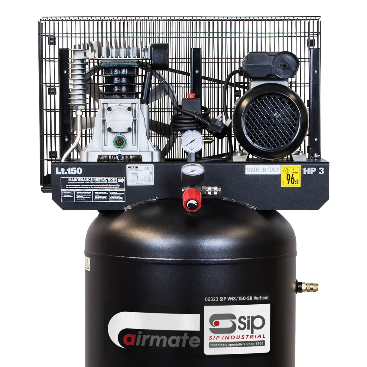 SIP VN3/150-SB 150ltr Vertical Belt Drive Compressor - SIP-06323 - SIP Tools UK - Trade Counter Direct