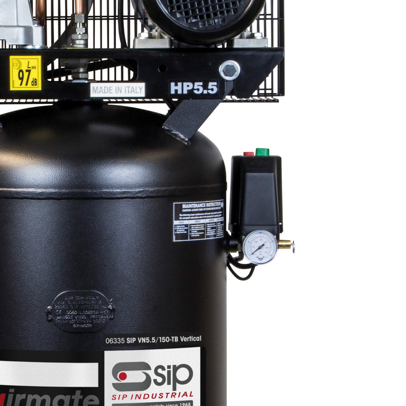 SIP VN5.5/150-TB 150ltr Vertical Belt Drive Compressor - SIP-06335 - SIP Tools UK - Trade Counter Direct
