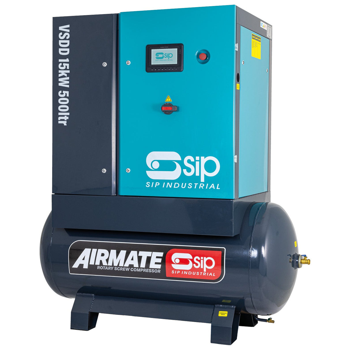 SIP VSDD 15kW 10bar 500ltr 400v Rotary Screw Compressor - SIP-08268 - SIP Tools UK - Trade Counter Direct