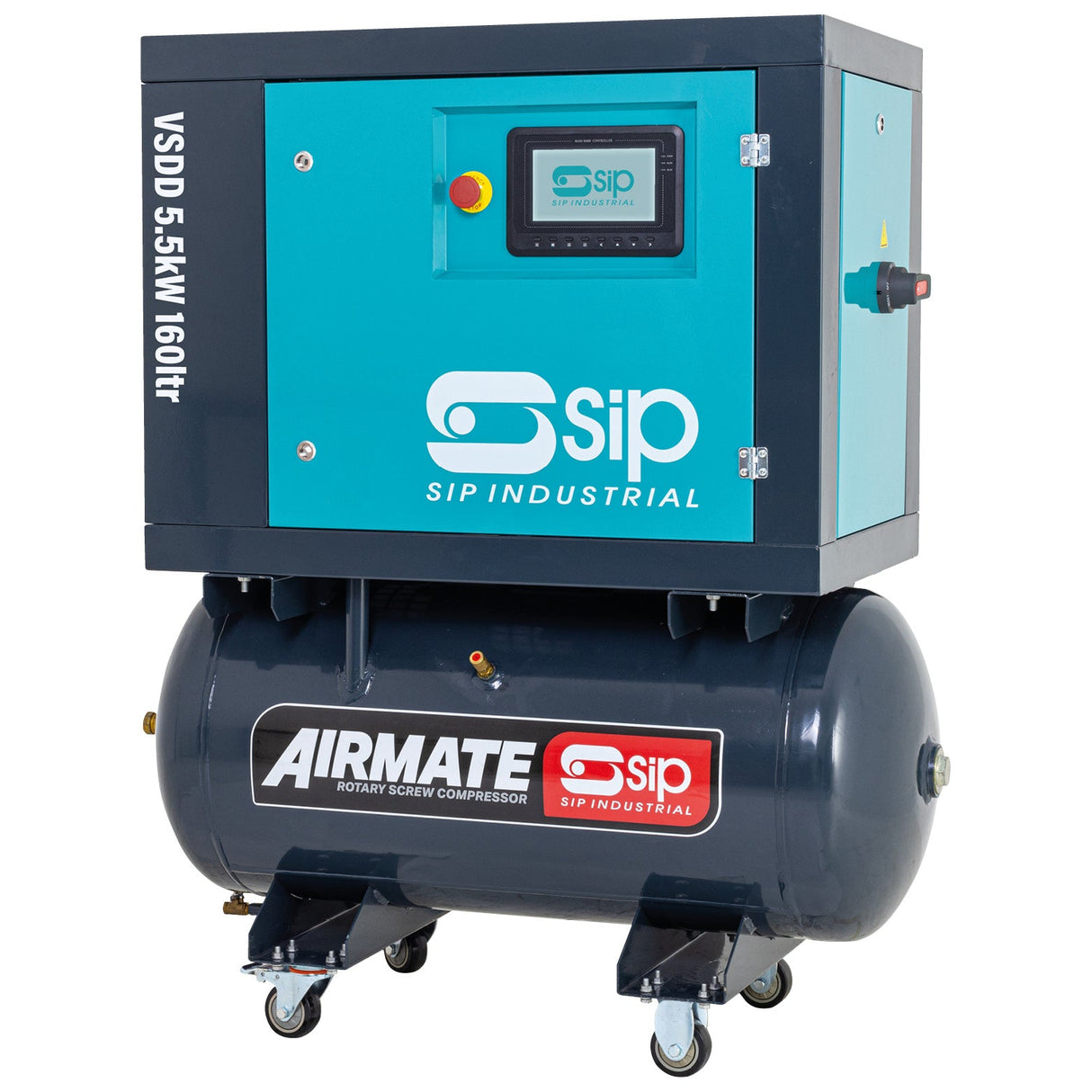 SIP VSDD 5.5kW 8bar 160ltr 230v Rotary Screw Compressor - SIP-08257 - SIP Tools UK - Trade Counter Direct