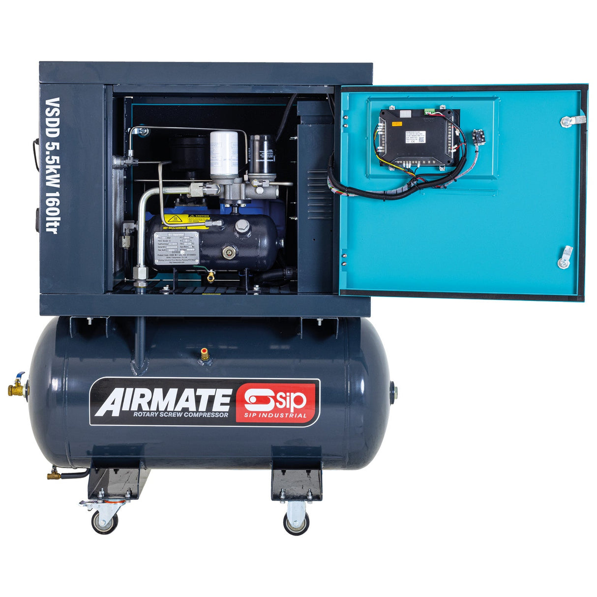 SIP VSDD 5.5kW 8bar 160ltr 230v Rotary Screw Compressor - SIP-08257 - SIP Tools UK - Trade Counter Direct