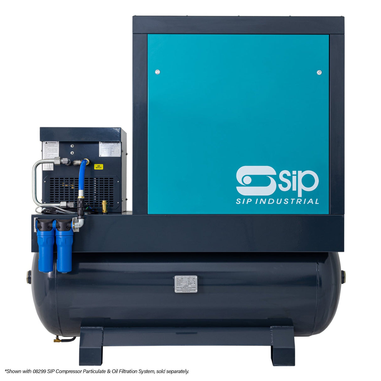 SIP VSDD/RD 11kW 10bar 500ltr 400v Rotary Screw Compressor with Dryer - SIP-08272 - SIP Tools UK - Trade Counter Direct