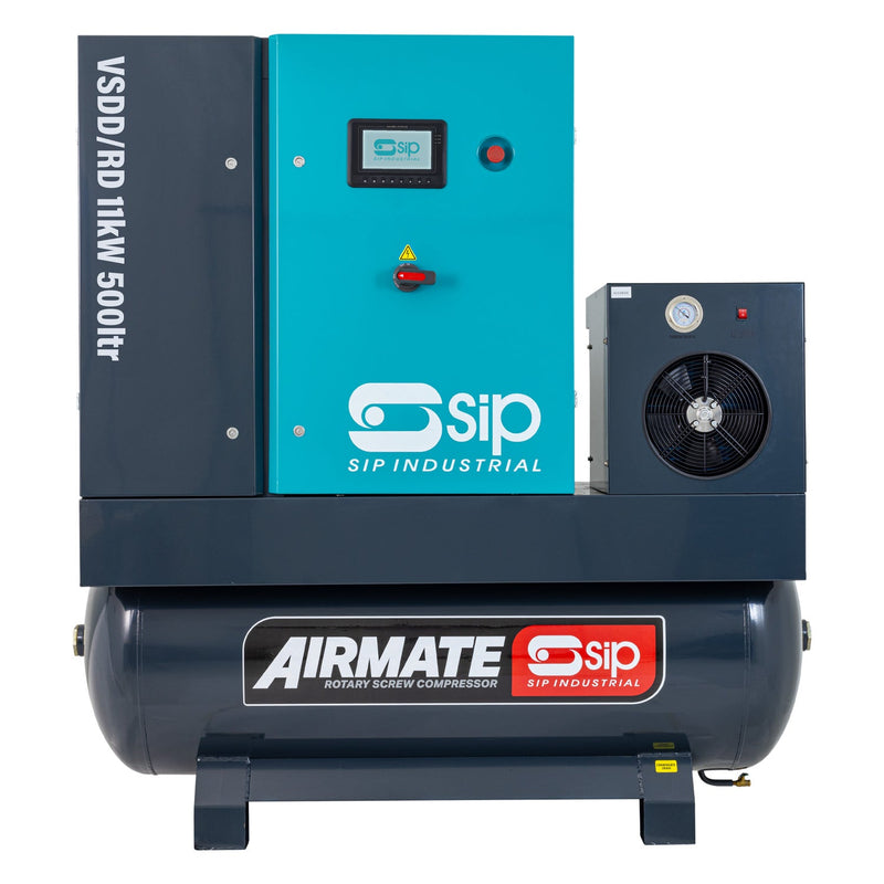 SIP VSDD/RD 11kW 8bar 500ltr 400v Rotary Screw Compressor with Dryer - SIP-08266 - SIP Tools UK - Trade Counter Direct