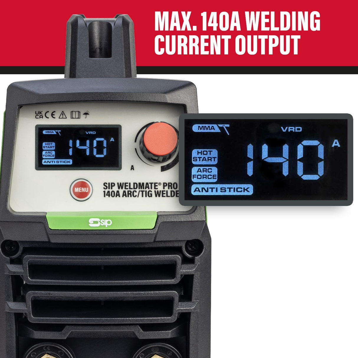 SIP WELDMATE® PRO 140A ARC/TIG Inverter Welder - SIP-05690 - SIP Tools UK - Trade Counter Direct