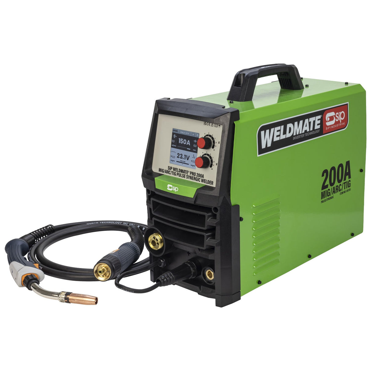 SIP WELDMATE® PRO 200A MIG/ARC/TIG Pulse Synergic Inverter Welder - SIP-05735 - SIP Tools UK - Trade Counter Direct