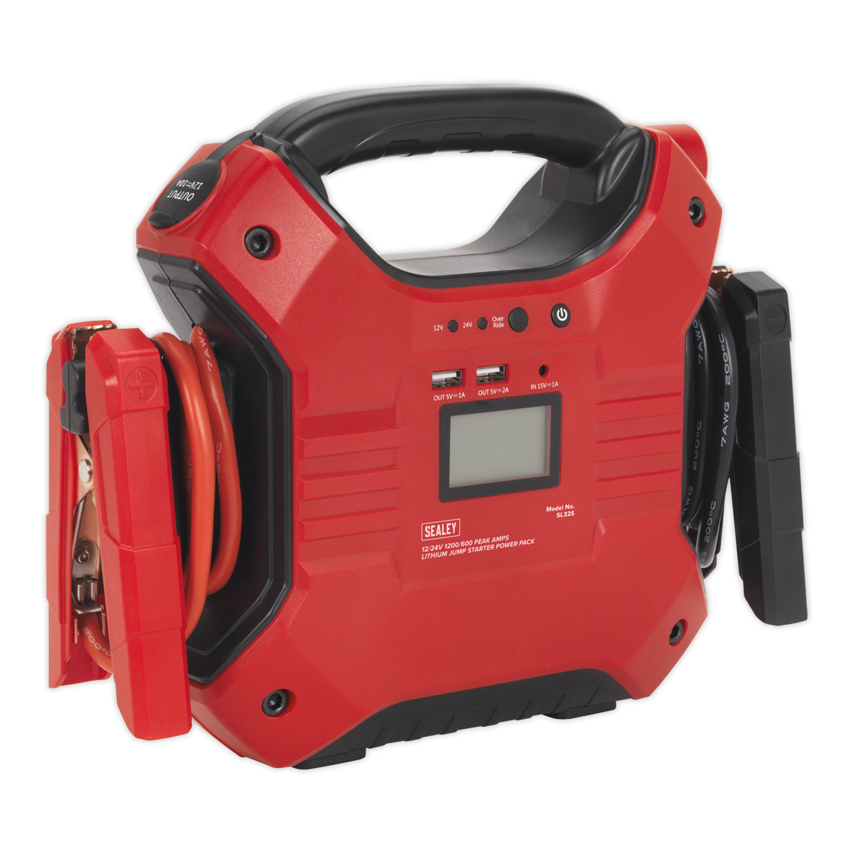 Sealey SL32S Jump Starter Power Pack Lithium-ion Phosphate (LiFePo4) 12/24V 1200/450 Peak Amps