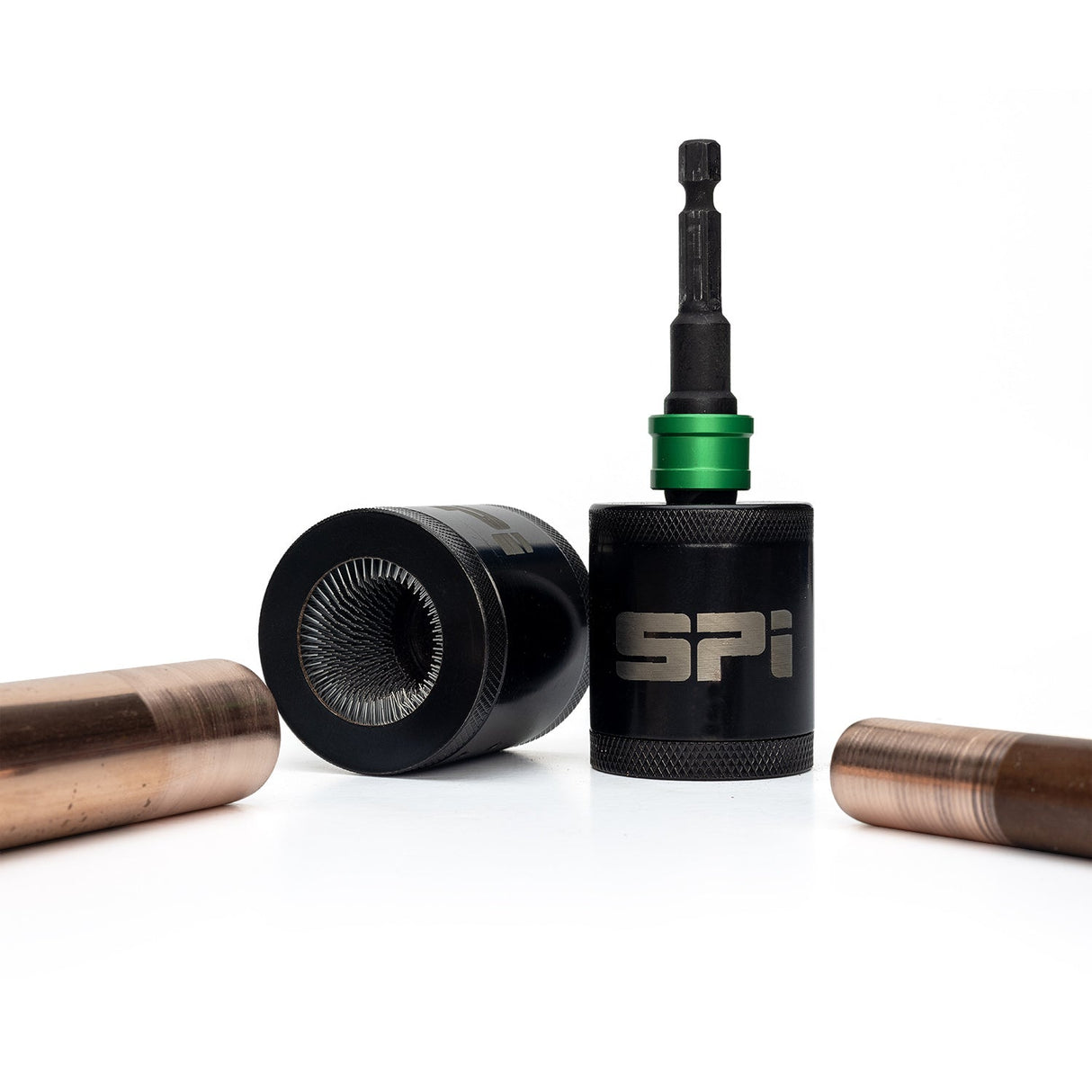 SPI 15mm & 22mm Copper Pipe Cleaning Socket Set with Quick - Release 3/8" Socket to 1/4" Hex Adapter Included - SEL9250 - SEL9250 - Select Products - SPI - Trade Counter Direct