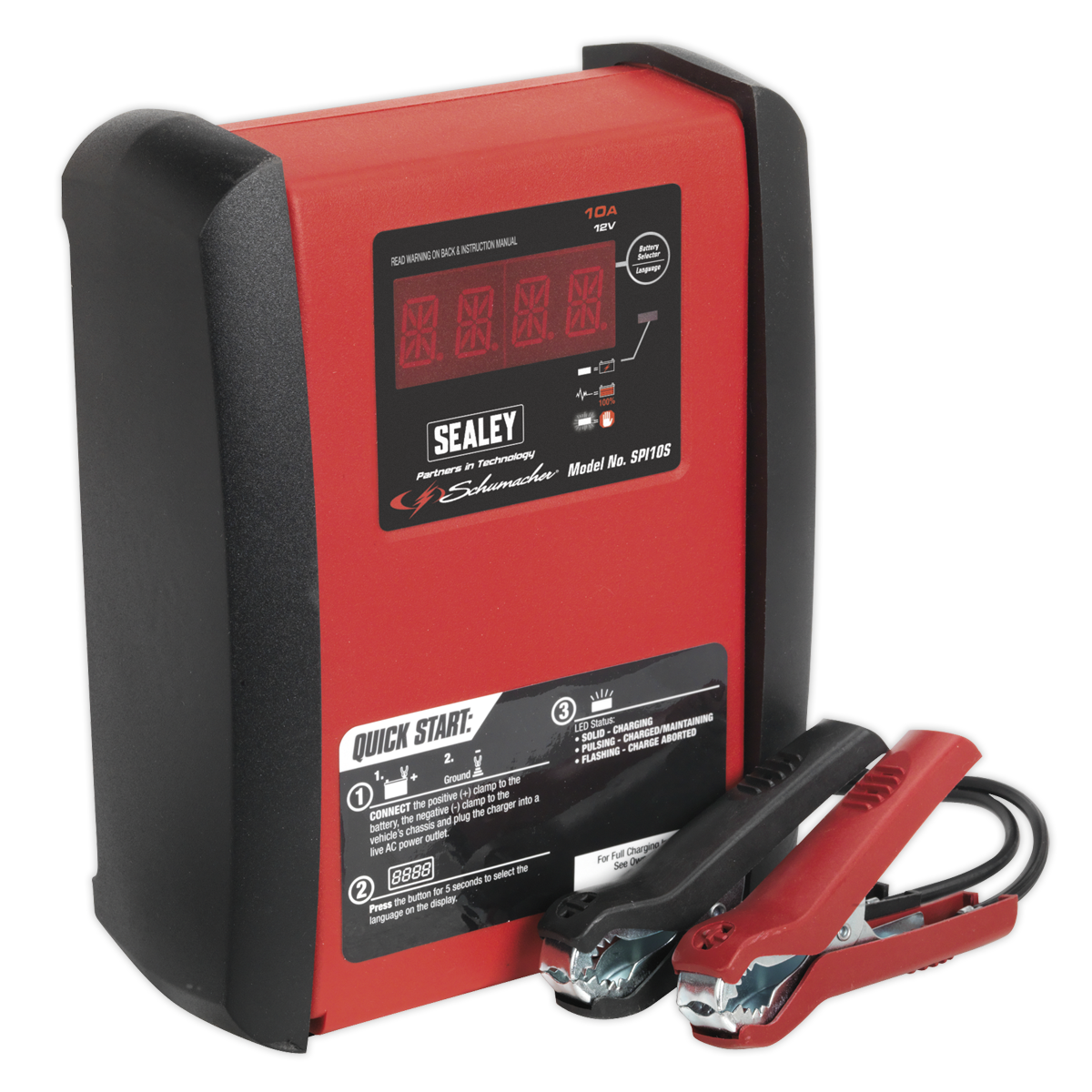Sealey SPI10S Schumacher® Intelligent Speed Charge Battery Charger 10A 12V