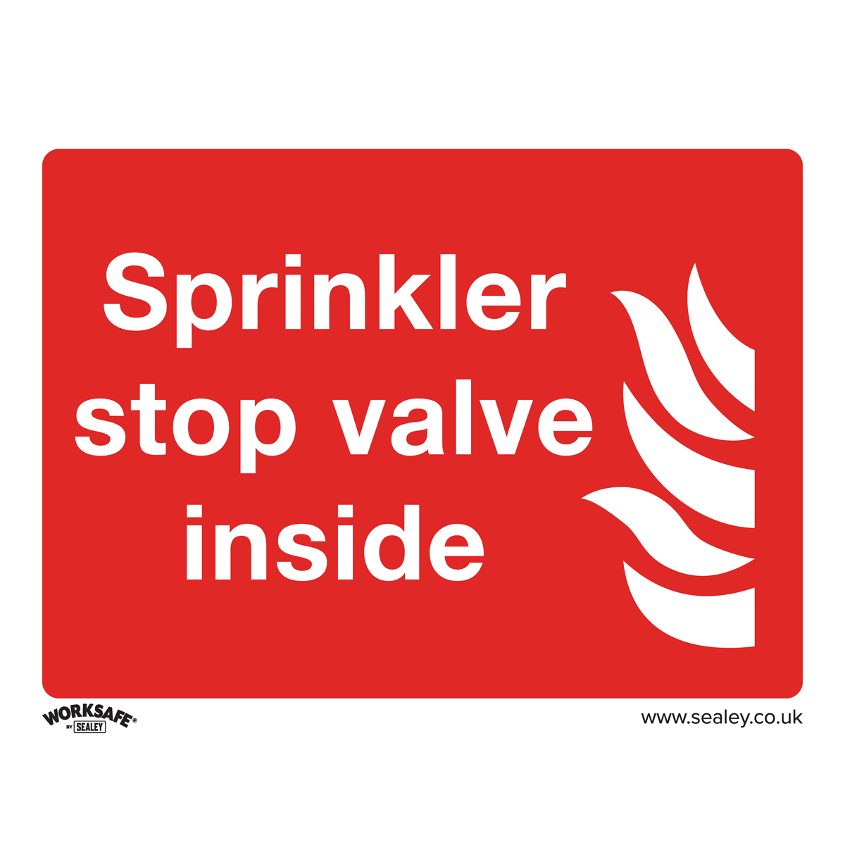 Sealey SS23V1 Safe Conditions Safety Sign - Sprinkler Stop Valve - Self-Adhesive Vinyl