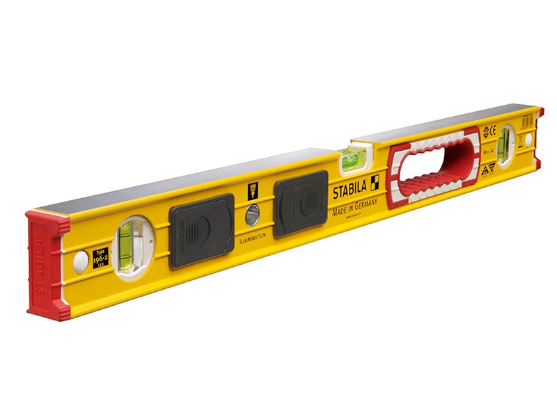 Stabila 196 - 2 - LED Illuminated Level 60cm / 120cm - 60cm - STB1962LED24 - Stabila - Trade Counter Direct