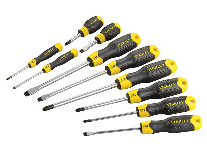 Stanley 10pc Cushion Grip Screwdriver Set - Type - STA564977 - Stanley - Trade Counter Direct