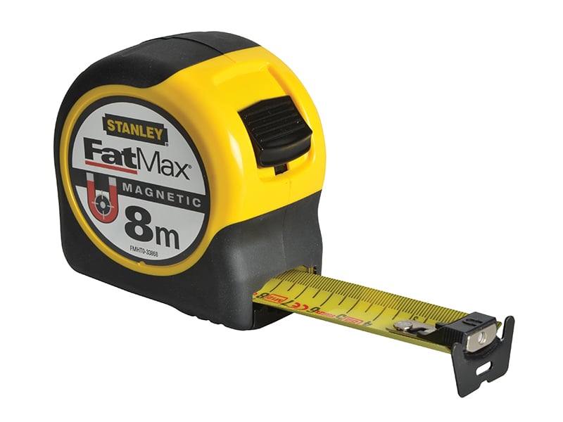 Stanley FatMax Magnetic BladeArmor Tape 8m (Width 32mm) (Metric only) - STA033868 - Stanley - Trade Counter Direct
