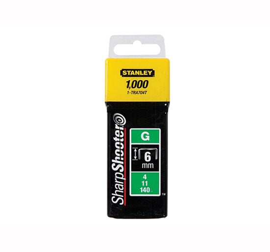 Stanley Heavy - Duty Staple 6mm (1000) 1 - TRA704T - 6mm Pack of 1000 - STA1TRA704T - Stanley - Trade Counter Direct