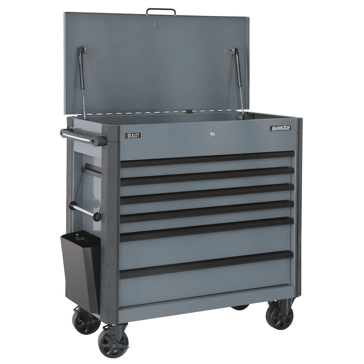 Superline Pro AP366G 6 Drawer Mobile Tool Cabinet with Ball Bearing Slides - Grey - AP366G - Sealey Tools UK - Trade Counter Direct
