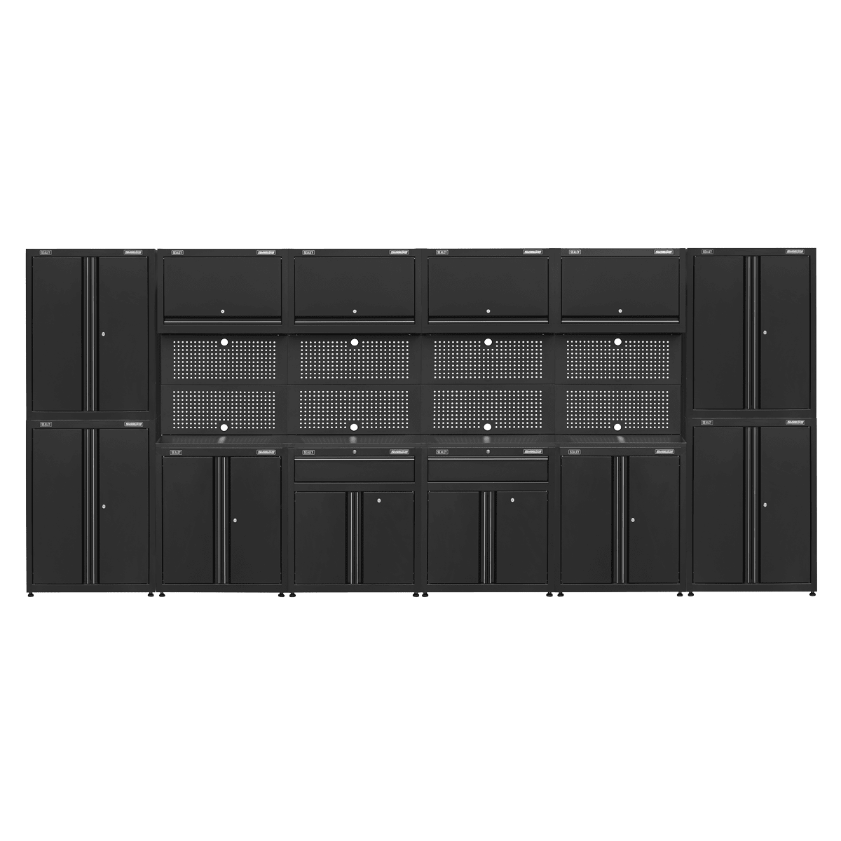 Superline Pro APMS16HFP Rapid - Fit 4.6m Modular Garage Storage System - APMS16HFP - Sealey Tools UK - Trade Counter Direct