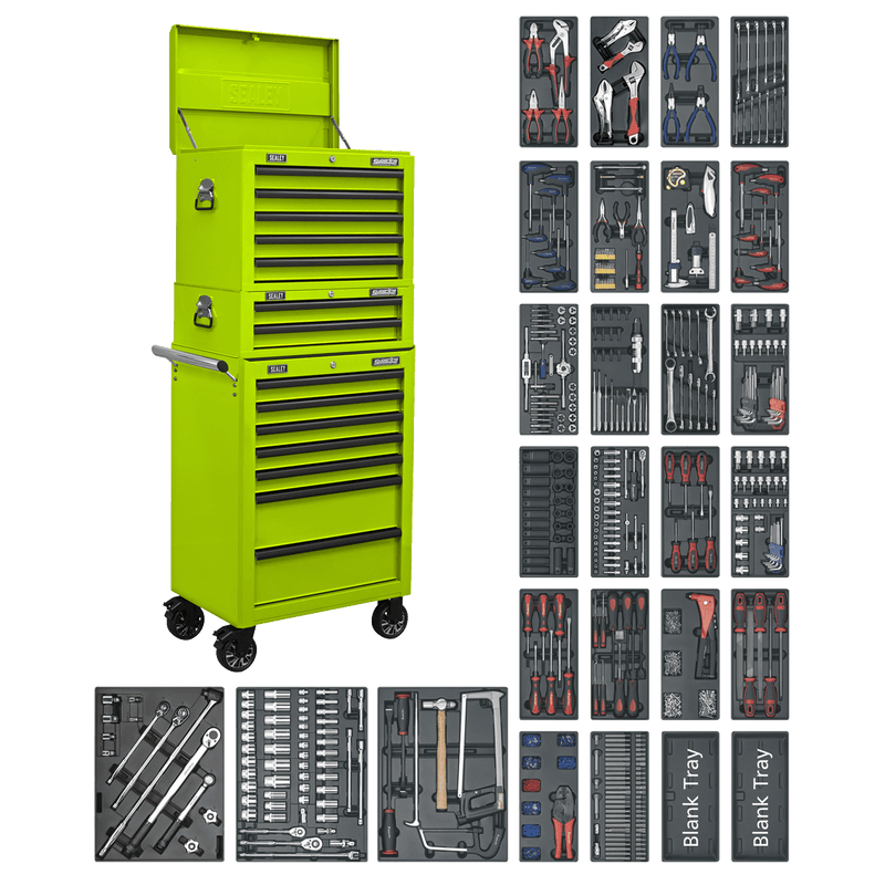 Superline Pro SPTHVCOMBO1 14 Drawer Tool Chest Combination with 1179pc Tool Kit - SPTHVCOMBO1 - Sealey Tools UK - Trade Counter Direct