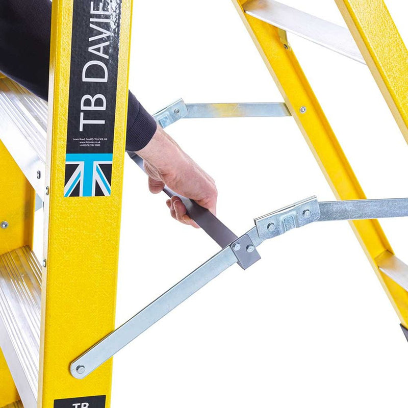 TB Davies 1235 - 010 10 Tread Heavy - Duty Fibreglass Swingback Step Ladder - 1235-010 - TB Davies - Trade Counter Direct