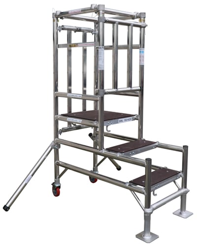 TB Davies 1274 - 085 Telescopic Podium Step 3–4 Tread with Guardrail (BS8620) - - TB Davies - Trade Counter Direct