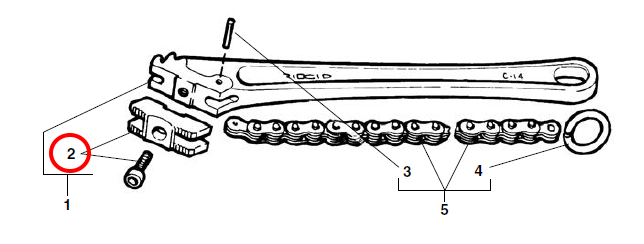 RIDGID 32575 – Chain Wrench D1029X C18 Jaw With Screw - 32575 - Ridgid Tools - Trade Counter Direct