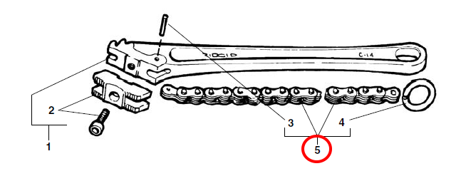 RIDGID 32605 – CHAIN WRENCH – E3903X C36 CHAIN ASSEMBLY - 32605 - Ridgid Tools - Trade Counter Direct