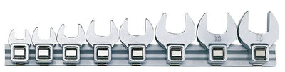 Teng 3/8" Crow Foot Wrench Clip Rail Set 8 Pieces - M3808MM - TENGM3808MM - Teng Tools - Trade Counter Direct