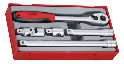 Teng Tools TT1205 5 Piece 1/2" Drive Ratchet & Accessories Set - TENGTT1205 - Teng Tools - Trade Counter Direct