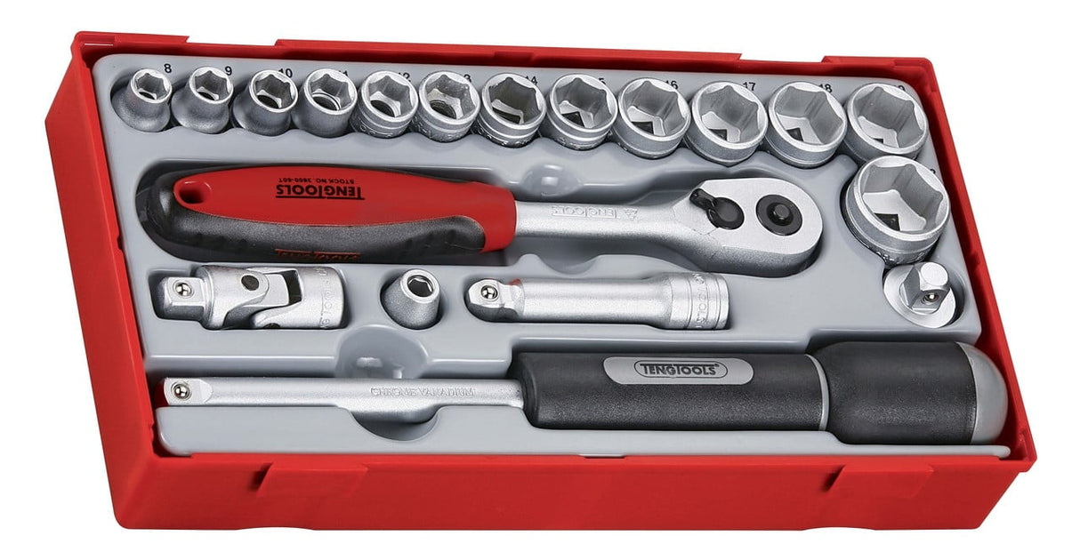 Teng Tools TT3819 19 Piece 3/8" Drive Socket Set - TENGTT3819 - Teng Tools - Trade Counter Direct