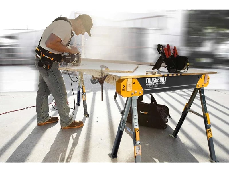 Toughbuilt Adjustable Sawhorse Twin Pack - Versatile Jobsite Table - TB - C650 - 2 - TB-C650-2 - Toughbuilt - Trade Counter Direct