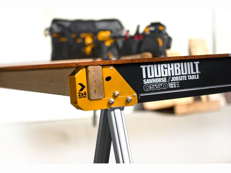 Toughbuilt Saw Horse Twin Pack - Heavy - Duty Jobsite Table - TB - C550 - 2 - TB-C550-2 - Toughbuilt - Trade Counter Direct