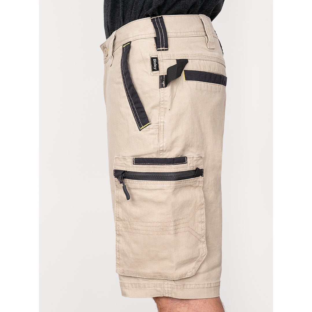 Bisley Workwear Flex & Move Stretch Cargo Shorts - Stone