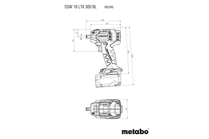 Metabo SSW 18 LTX 300 BL (602395890) 18V Brushless Cordless Impact Wrench - Body Only product image 5