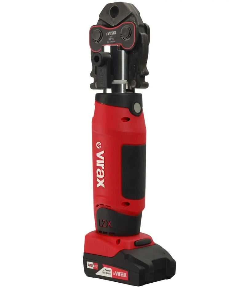 Virax L2X 20kN Cordless Inline Press Machine with Mother Jaw, M15 - 22 - 28 Inserts & 2 Batteries UK - VIR990968 - Virax - Trade Counter Direct