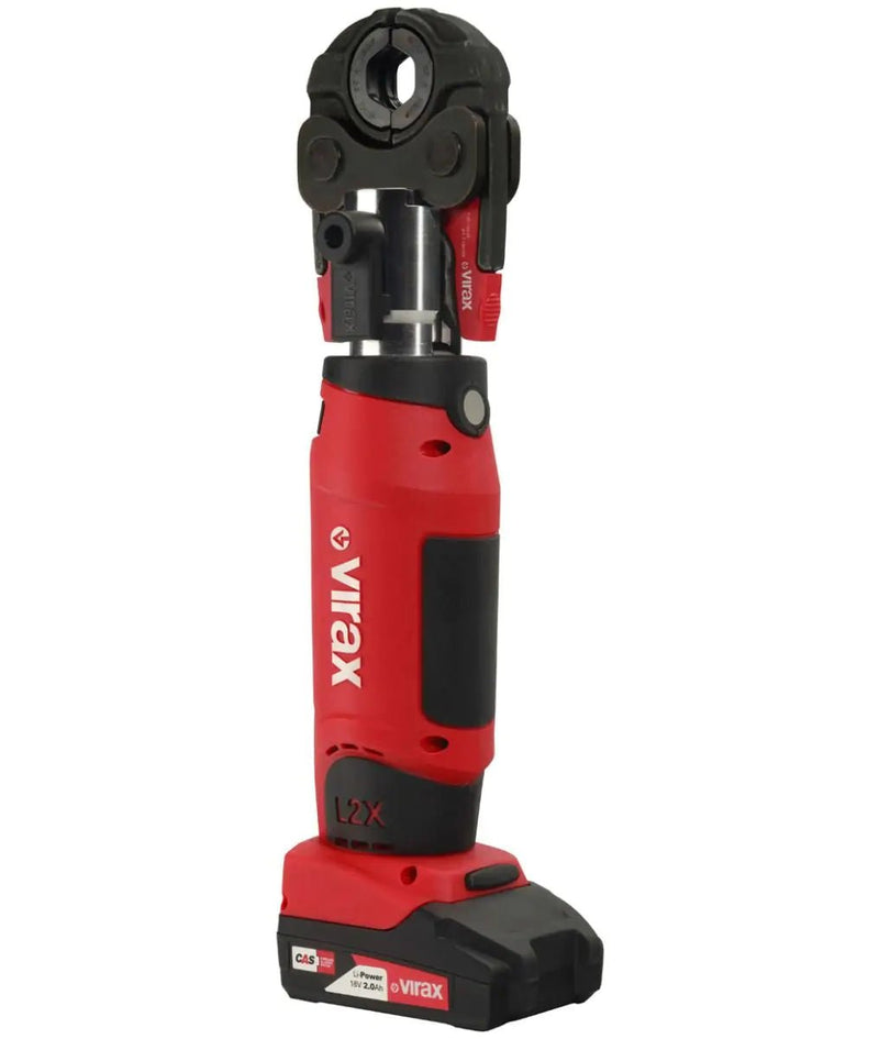 Virax L2X 20kN Cordless Inline Press Machine with Mother Jaw, M15 - 22 - 28 Inserts & 2 Batteries UK - VIR990968 - Virax - Trade Counter Direct