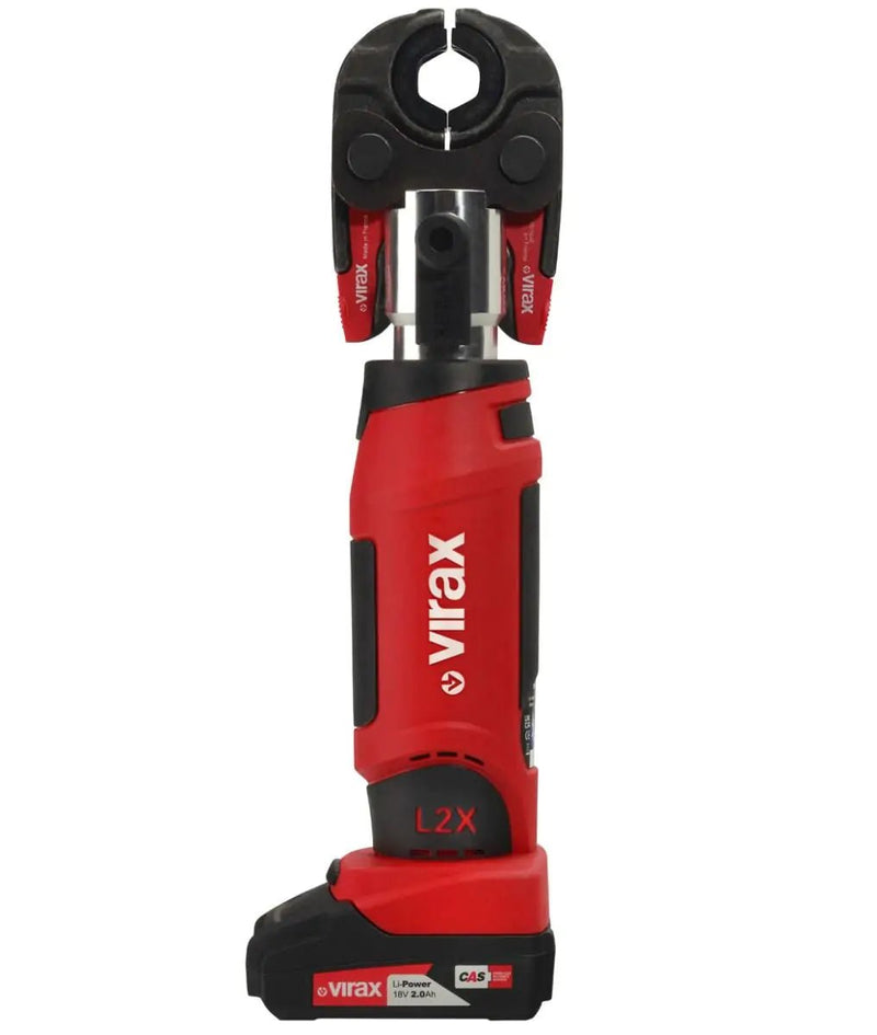 Virax L2X 20kN Cordless Inline Press Machine with Mother Jaw, M15 - 22 - 28 Inserts & 2 Batteries UK - VIR990968 - Virax - Trade Counter Direct