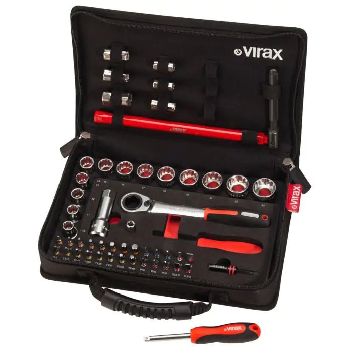 Virax Plombi’Box 51 Piece Go - Thru Socket Set with Basin Wrench - 310410 - VIR310410 - Virax - Trade Counter Direct