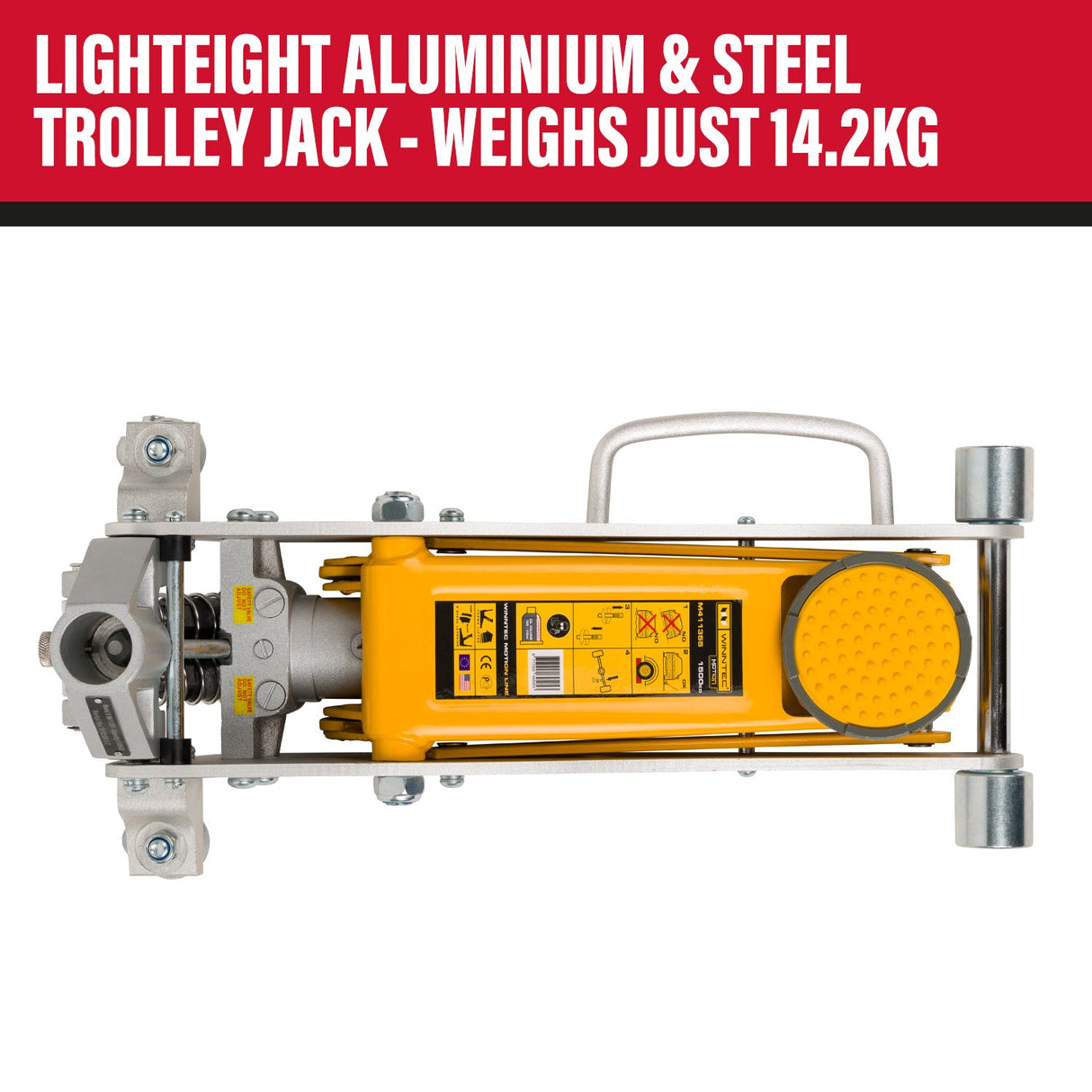WINNTEC® 1.5 Ton Aluminium / Steel Turbo Lifter Trolley Jack - SIP-09708 - WINNTEC - Trade Counter Direct