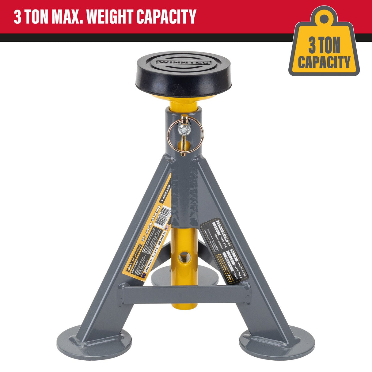 WINNTEC® 6 TON Pin Jack Stands - SIP-09849 - WINNTEC - Trade Counter Direct