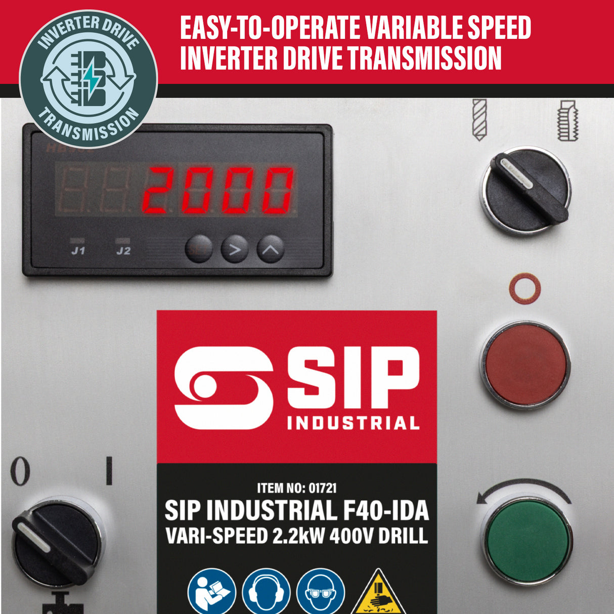 SIP Industrial F40-IDA Vari-Speed 2.2kW 400v Floor Pillar Drill
