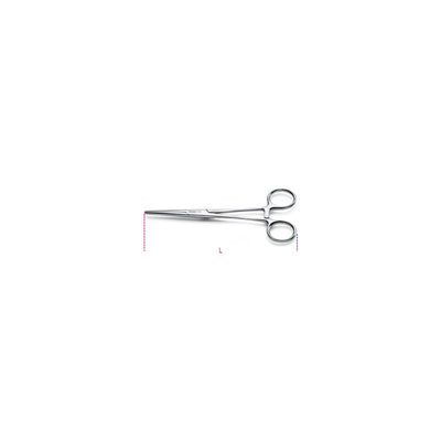 Beta Self-Locking Round End Knurled Stainless Steel Spring Tweezers 160 Mm - 1002