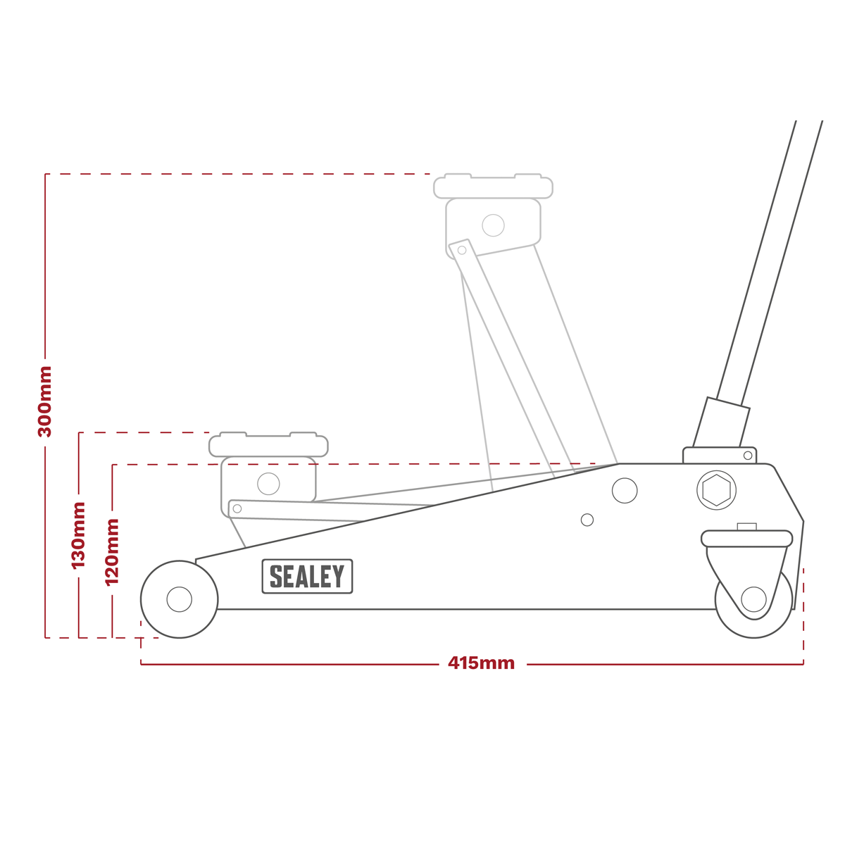 Sealey 1015CX Short Chassis Trolley Jack 1.5 Tonne - additional view 3