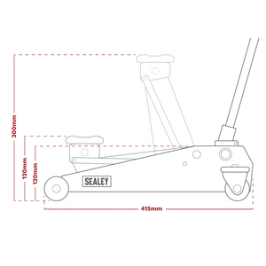 Sealey 1015CX Short Chassis Trolley Jack 1.5 Tonne - additional view 3