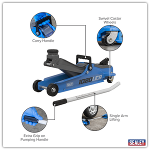 Sealey 1020LEB Low Profile Short Chassis Trolley Jack 2 Tonne - Blue - additional view 13
