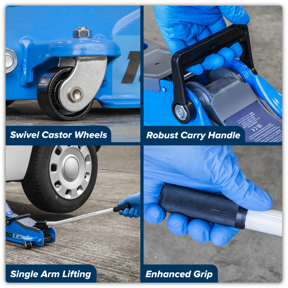 Sealey 1020LEB Low Profile Short Chassis Trolley Jack 2 Tonne - Blue - additional view 15