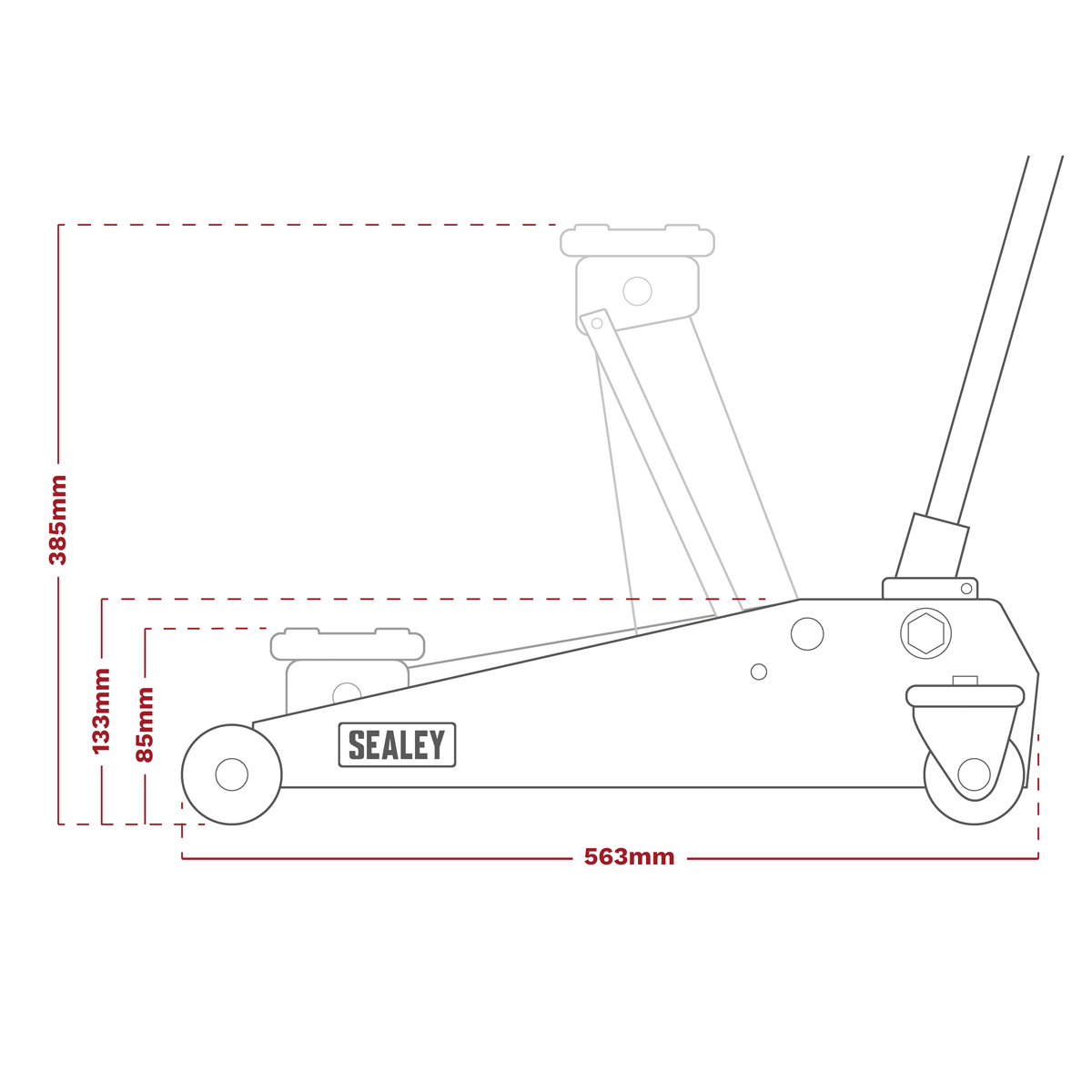 Sealey 1020LEBBAGCOMBO Low Profile Short Chassis Trolley Jack 2 Tonne & Accessories Bag Combo - Blue - additional view 2