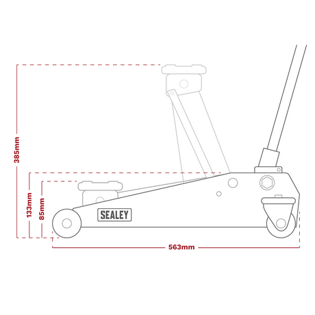 Sealey 1020LEBBAGCOMBO Low Profile Short Chassis Trolley Jack 2 Tonne & Accessories Bag Combo - Blue - additional view 2